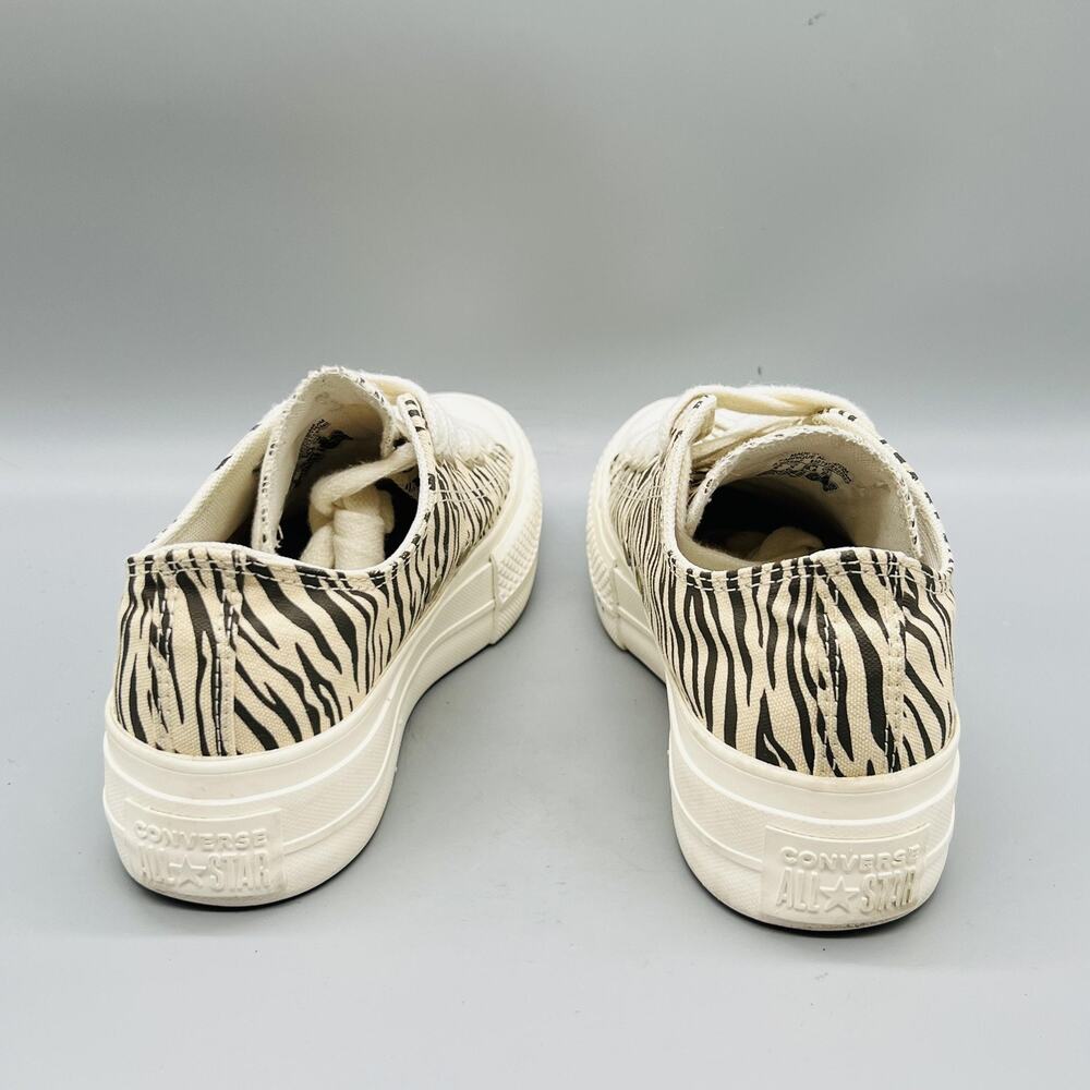 Converse Shoes Womens 6 Beige Chuck Taylor All Star 2 Platform Zebra Sneakers - Picture 6 of 11